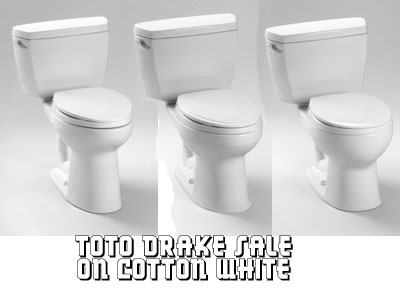 Sale on TOTO Drake toilets 1.6 GPF Cotton White